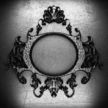 vintage iron frame on the wall