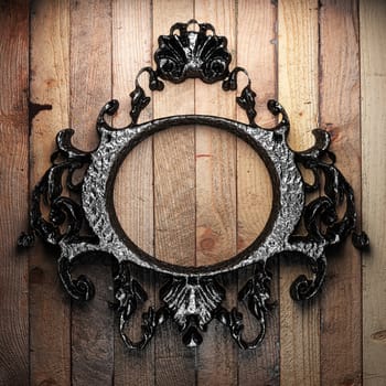 vintage iron frame on the wall