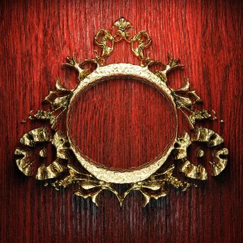 vintage golden frame on the wall