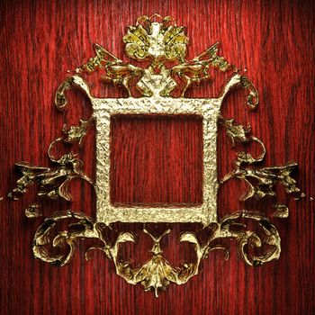 vintage golden frame on the wall