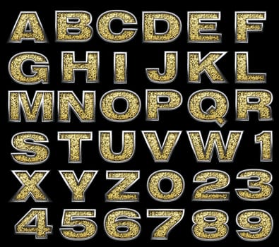 golden alphabet set