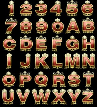golden alphabet set