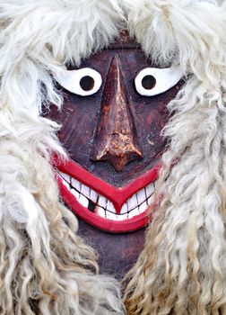 MOHACS, HUNGARY - MARCH 10: Unidentified people in mask at the Mohacsi Busojaras. It is an  annual festival to . March 10, 2012 in Mohacs, Hungary.