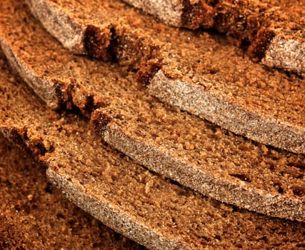 pieces of the rye bread, close up