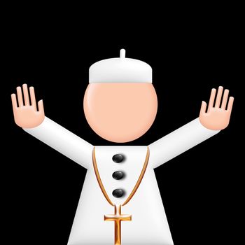 Pope 3d pictogram puppet. Illustration for Newspapers, Magazines or Internet