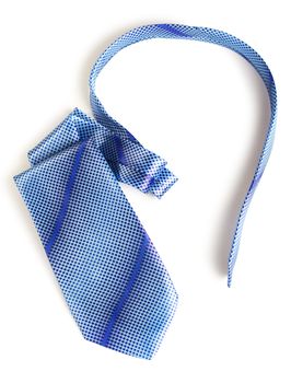 elegant blue tie isolated on white background