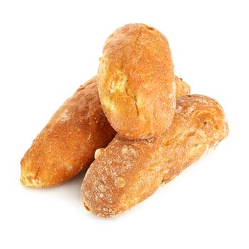 some ciabatta (italian bread), isolated on white background