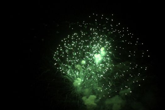 Celebration firework shinig in the black sky