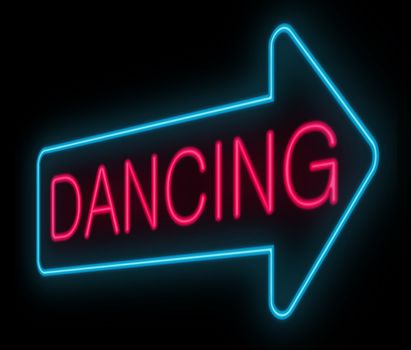 Illustration depicting a neon signage with a dancing concept.