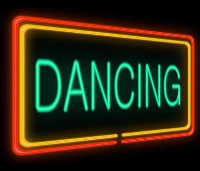 Illustration depicting a neon signage with a dancing concept.