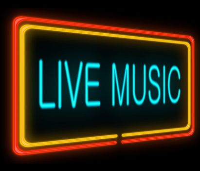 Illustration depicting a neon signage with a live music concept.