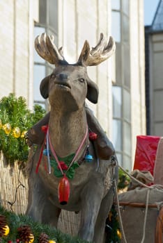 Figures of deer on the Christmas market in Germany