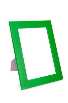 Green picture frame isolated on white background