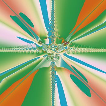 Bright and funky fractal design, abstract art, spring flower