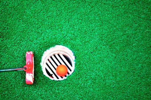 Mini golf and green background
