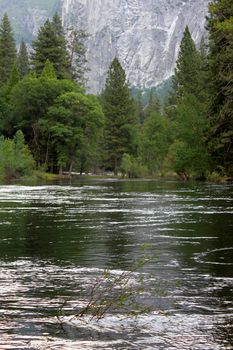 The Merced river in Yosemite National Park California.