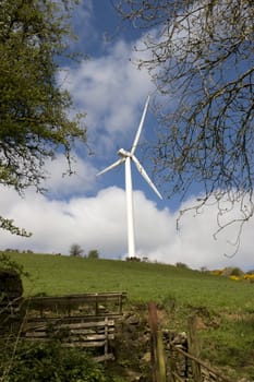 windmill on the hills of Glenough in county Tipperary Ireland