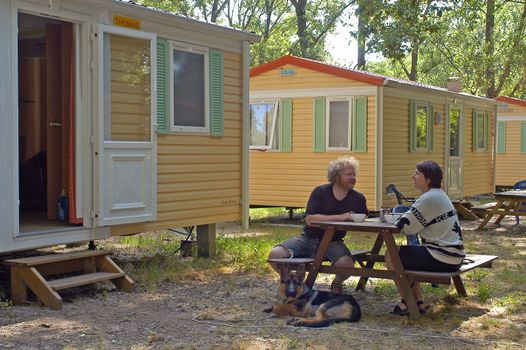 the breakfast with the camp-site                                