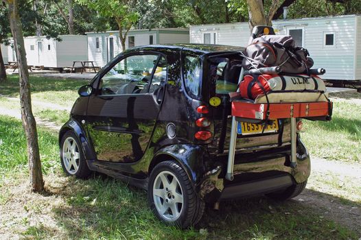  tiny car with a large loading                               