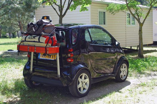  tiny car with a large loading                               