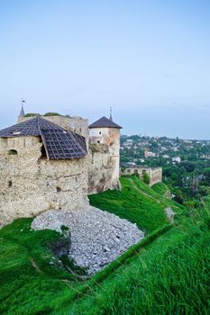 old tower in Kamianets-Podilskyi, Ukraine, at summer