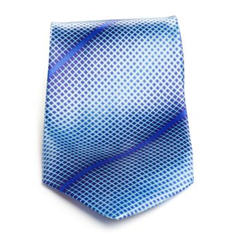 elegant blue tie isolated on white background