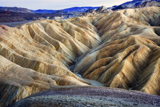 Zabriski Point Mudstones form Badlands  Death Valley National Park California