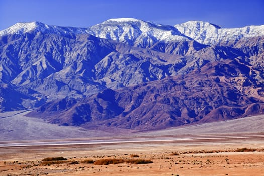 Snowy Panamint Range Mountains from Death Valley National Park California
