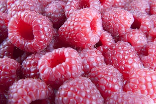 sweet fresh raspberries closeup 