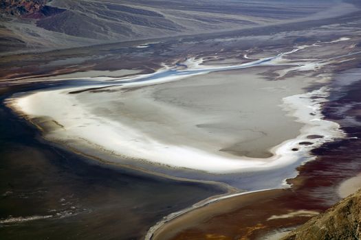 Salt Badwater Basin from Dante's View Death Valley National Park California Lowest spot in the Western Hemisphere 282 Feet below Sea Level from Highest Point in Death Valley