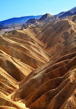 Zabriski Point Mudstones form Badlands  Death Valley National Park California