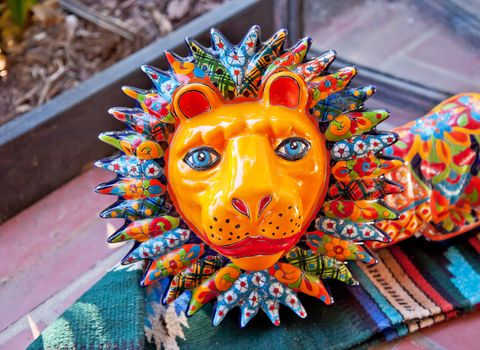 Meixan Colorful Souvenir Ceramic Lion San Diego California