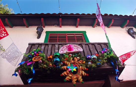 Mexican Christmas Decorations Balcony Old San Diego Town California