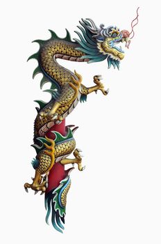 Chinese style dragon statue with Clipping Part 