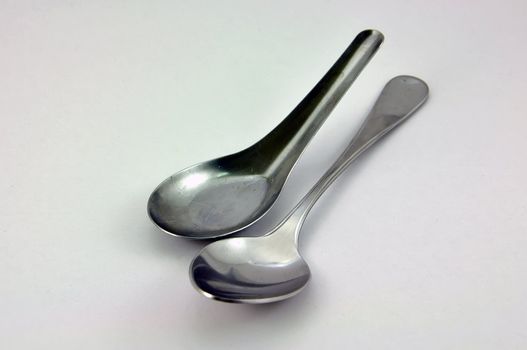 metal spoon isolated on a white background 