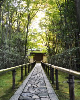 Approach road to Koto-in a sub-temple of Daitoku-ji - Kyoto, Japan 