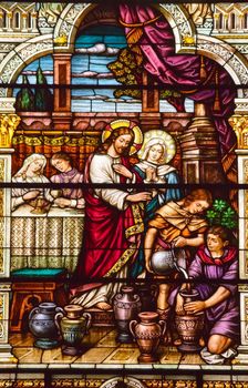 Jesus Turns Water to Wine at Cana Saint Peter and Paul Catholic Church Completed 1924 San Francisco California