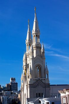 Saint Peter and Paul Catholic Church Steeples San Francisco California