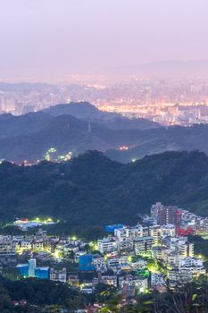 City night scene in Taipei, Taiwan.