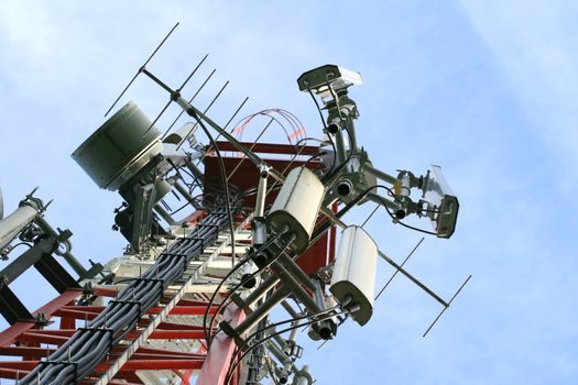 A communications tower for tv and mobile phone signals