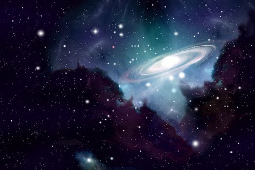 Nebula and galaxies ( abstract background )