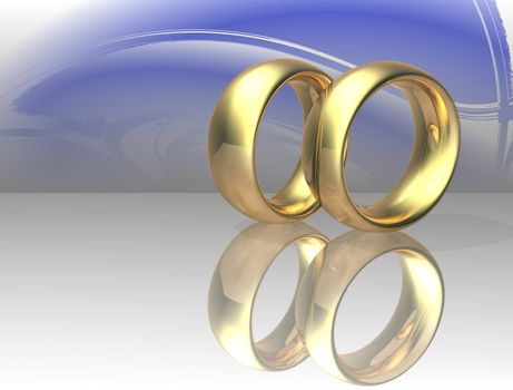 Two wedding ring on a abstract background