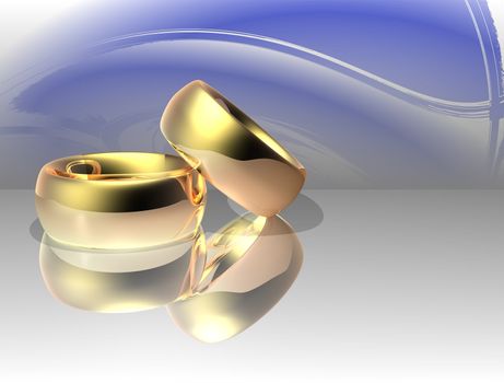 Two wedding ring on a abstract background