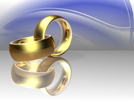 Two wedding ring on a abstract background