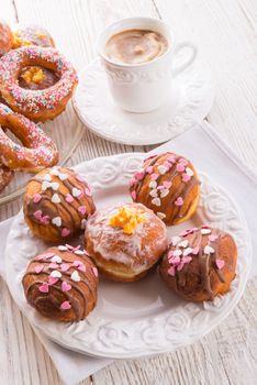 bismarck doughnuts on a plate