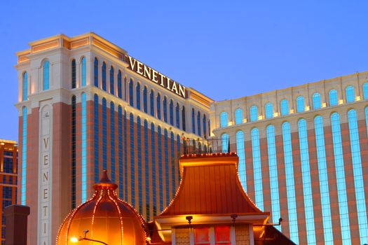 Las Vegas, USA - May 22, 2012: The Venetian Resort Hotel Casino is located in Las Vegas, Nevada.  It was opened in 1999 and has over 4,000 hotel rooms available for guests.