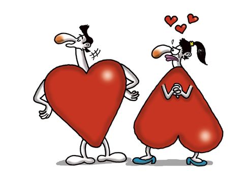 A humorous cartoon about Valentine's day and Love