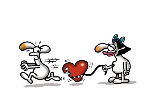 A humorous cartoon about Valentine's day and Love