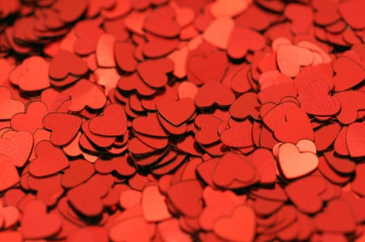 A group of love flakes with a close up shot.