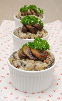 Mushrooms baked in a creamy sauce